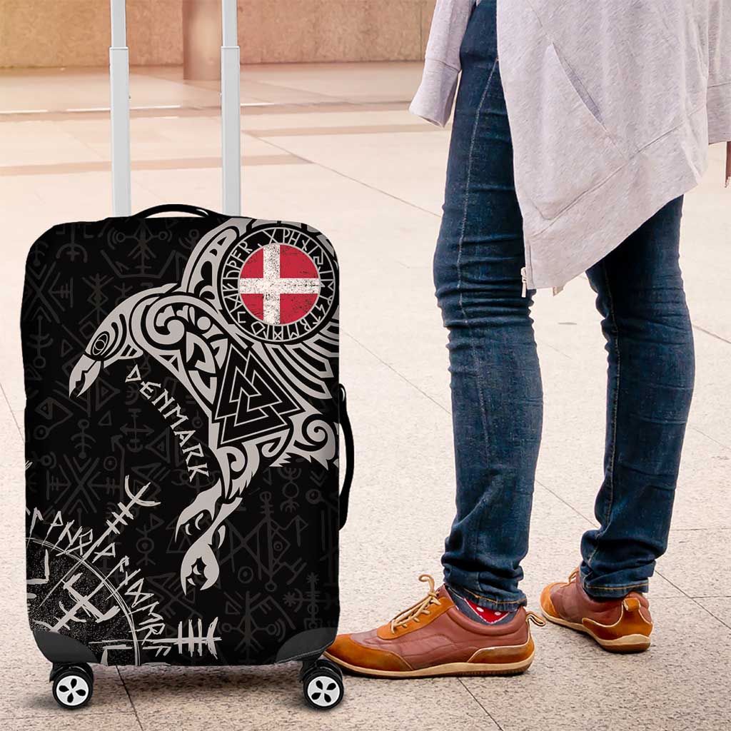 Denmark Viking Ravens Luggage Cover Vegvisir Runes Pattern LT18