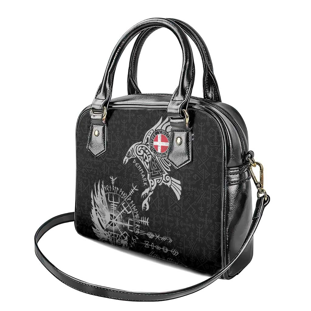 Denmark Viking Ravens Shoulder Handbag Vegvisir Runes Pattern LT18