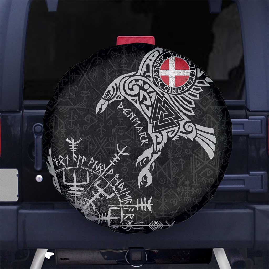 Denmark Viking Ravens Spare Tire Cover Vegvisir Runes Pattern LT18