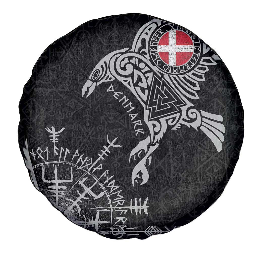 Denmark Viking Ravens Spare Tire Cover Vegvisir Runes Pattern LT18