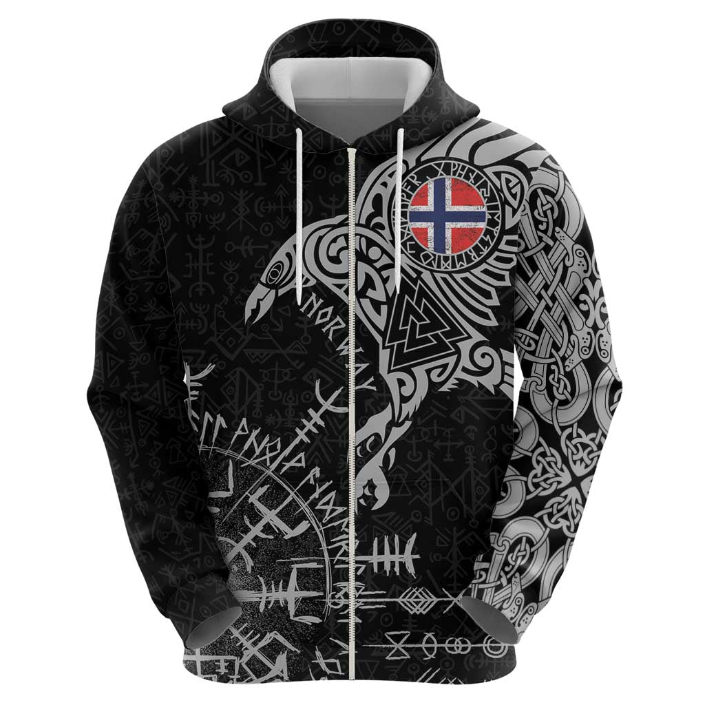 Norway Viking Ravens Hoodie Vegvisir Runes Pattern LT18