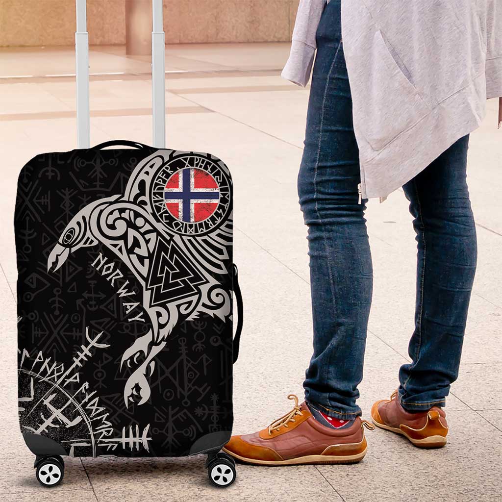 Norway Viking Ravens Luggage Cover Vegvisir Runes Pattern LT18