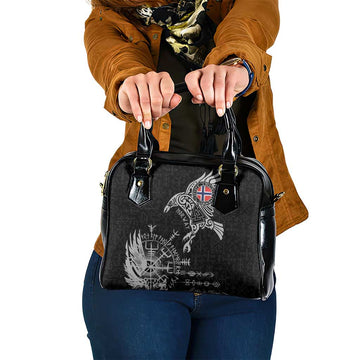 Norway Viking Ravens Shoulder Handbag Vegvisir Runes Pattern LT18