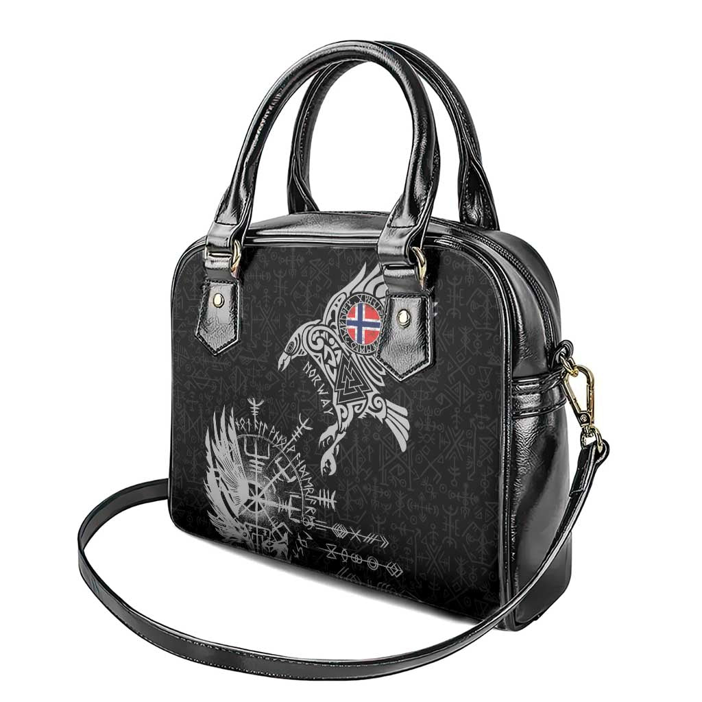 Norway Viking Ravens Shoulder Handbag Vegvisir Runes Pattern LT18