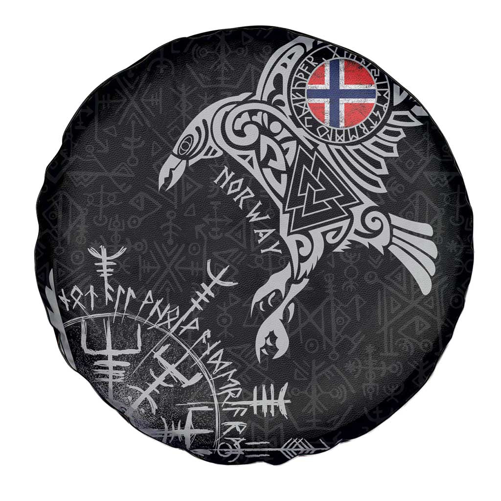Norway Viking Ravens Spare Tire Cover Vegvisir Runes Pattern LT18