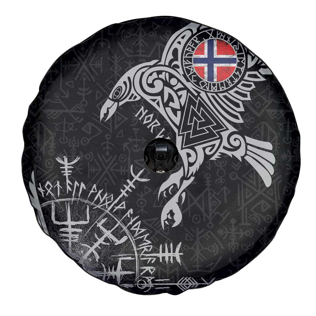 Norway Viking Ravens Spare Tire Cover Vegvisir Runes Pattern LT18