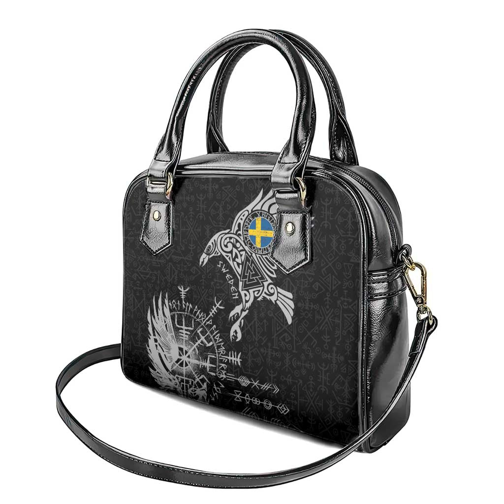 Sweden Viking Ravens Shoulder Handbag Vegvisir Runes Pattern LT18