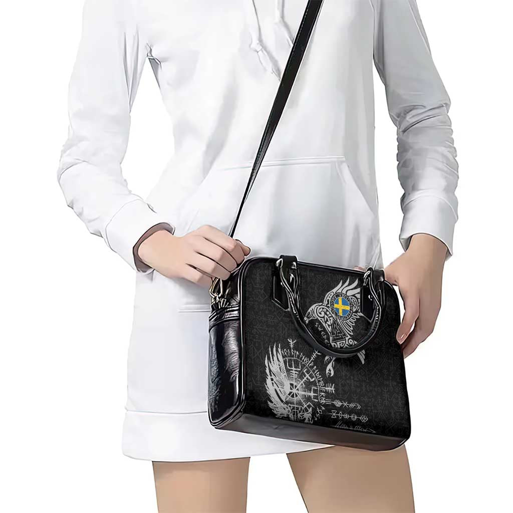 Sweden Viking Ravens Shoulder Handbag Vegvisir Runes Pattern LT18