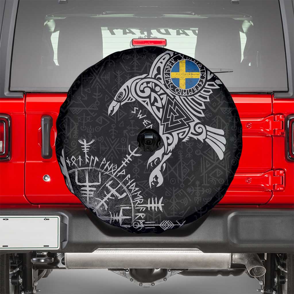 Sweden Viking Ravens Spare Tire Cover Vegvisir Runes Pattern LT18
