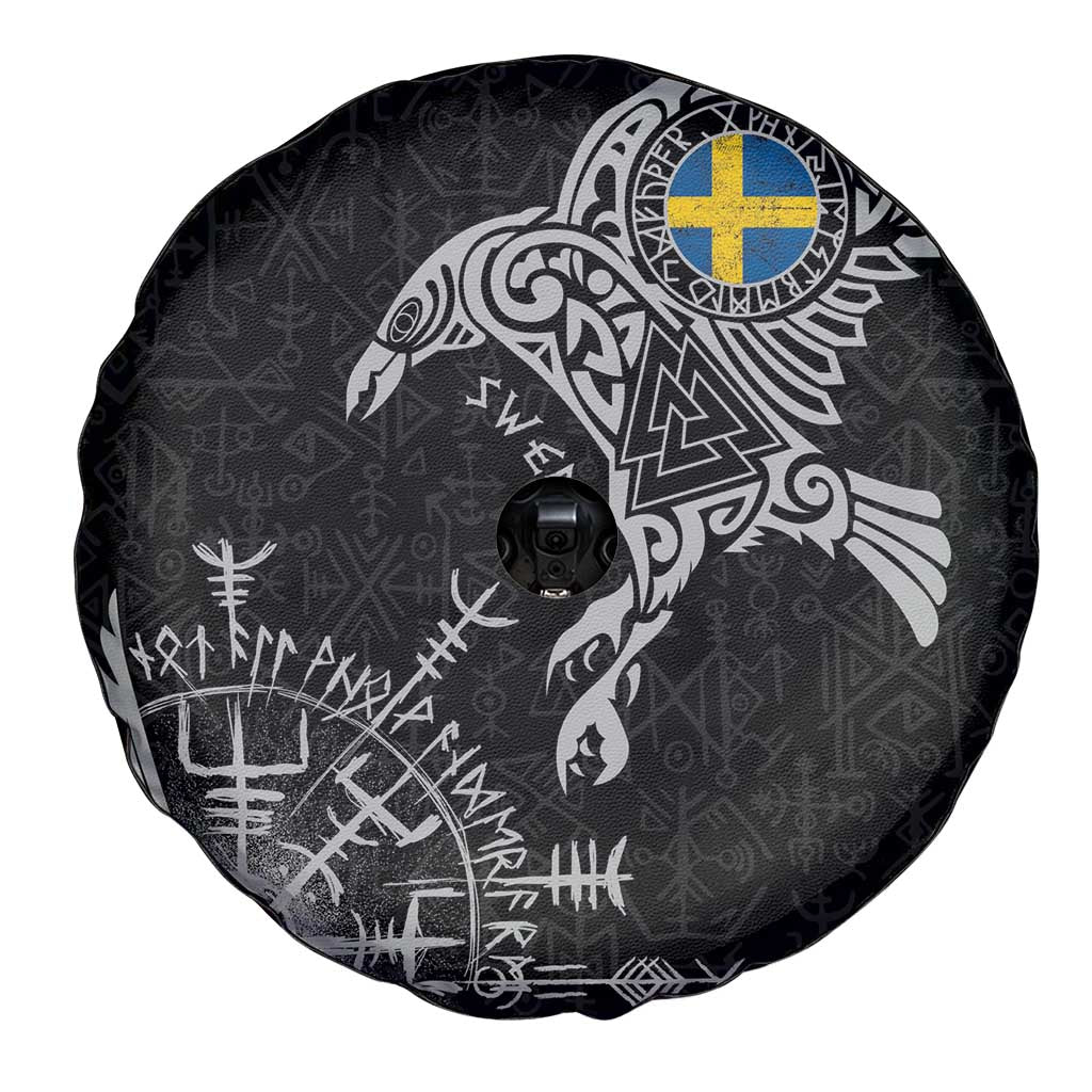 Sweden Viking Ravens Spare Tire Cover Vegvisir Runes Pattern LT18
