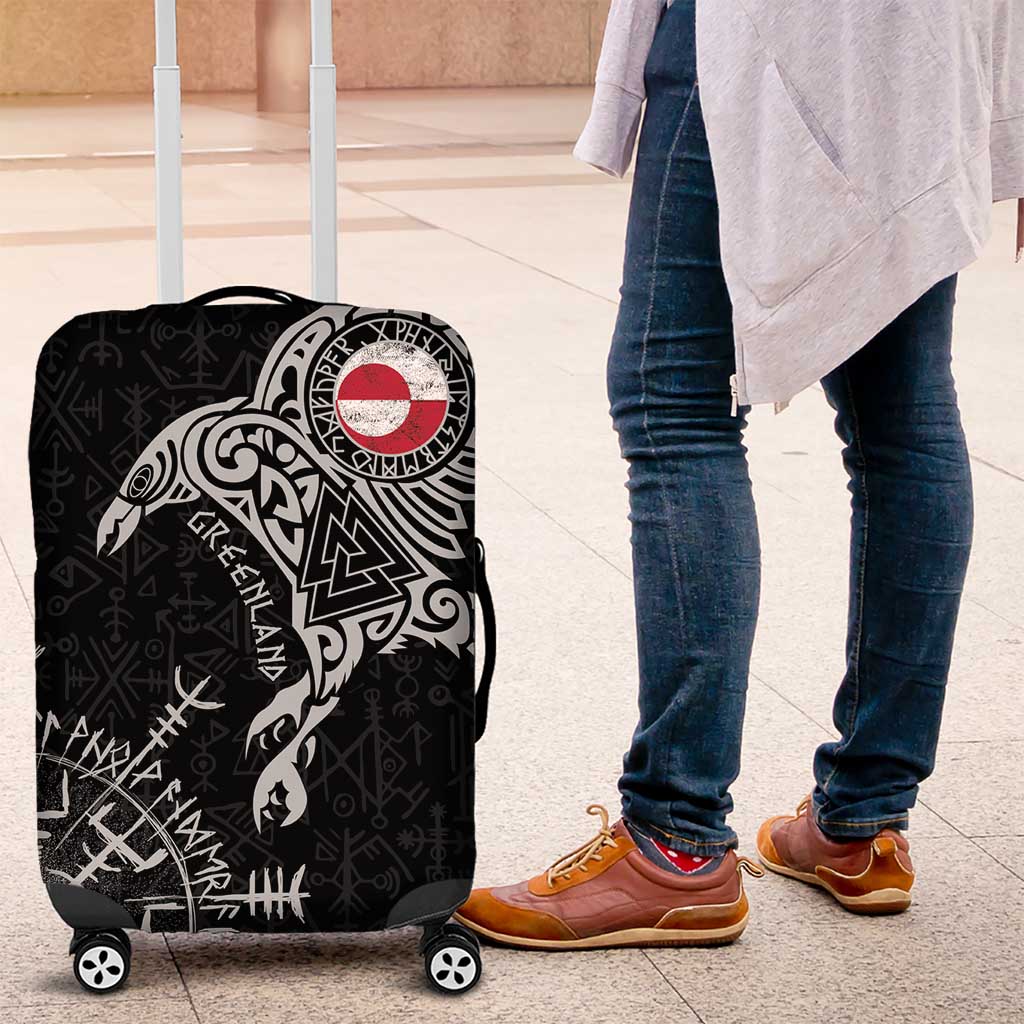 Greenland Viking Ravens Luggage Cover Vegvisir Runes Pattern LT18