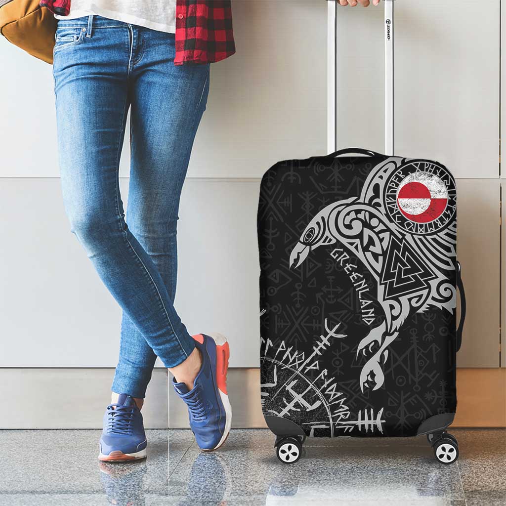 Greenland Viking Ravens Luggage Cover Vegvisir Runes Pattern LT18