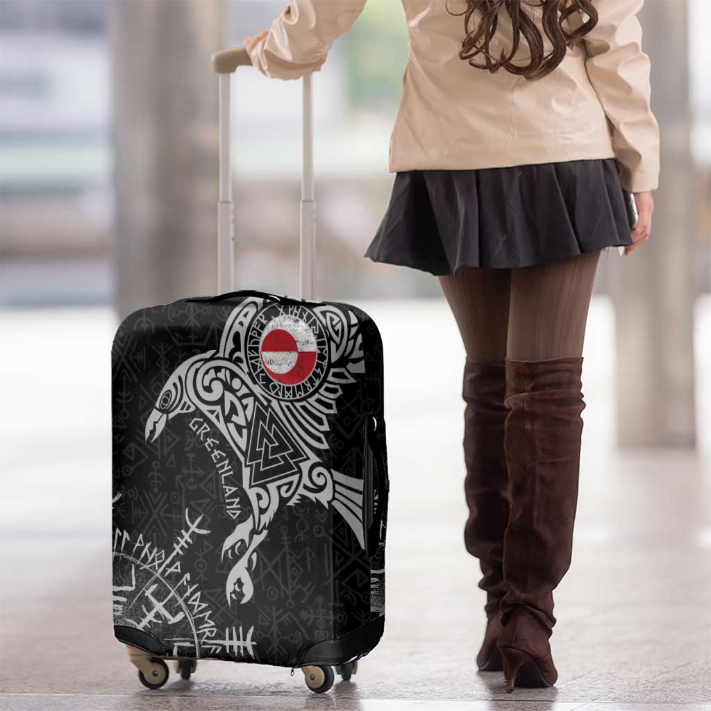 Greenland Viking Ravens Luggage Cover Vegvisir Runes Pattern LT18