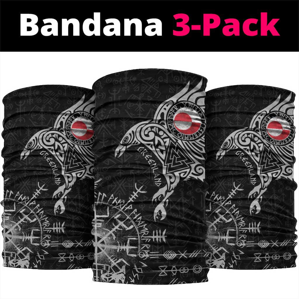 Greenland Viking Ravens Neck Gaiter Vegvisir Runes Pattern LT18