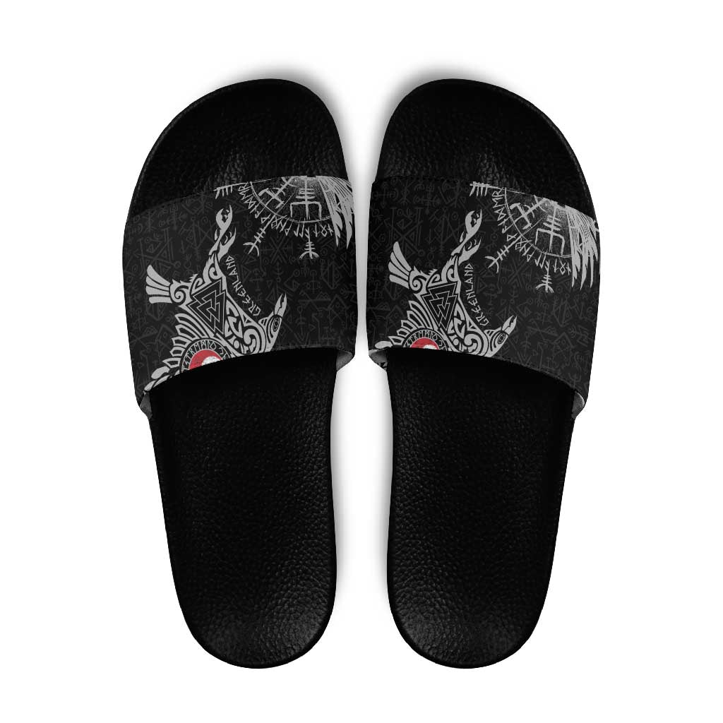 Greenland Viking Ravens Slide Sandals Vegvisir Runes Pattern LT18