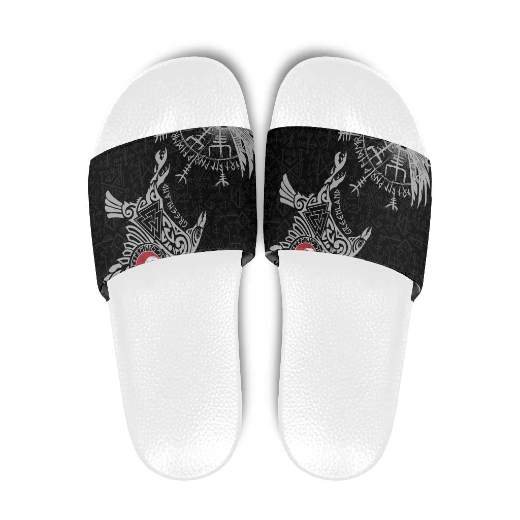 Greenland Viking Ravens Slide Sandals Vegvisir Runes Pattern LT18