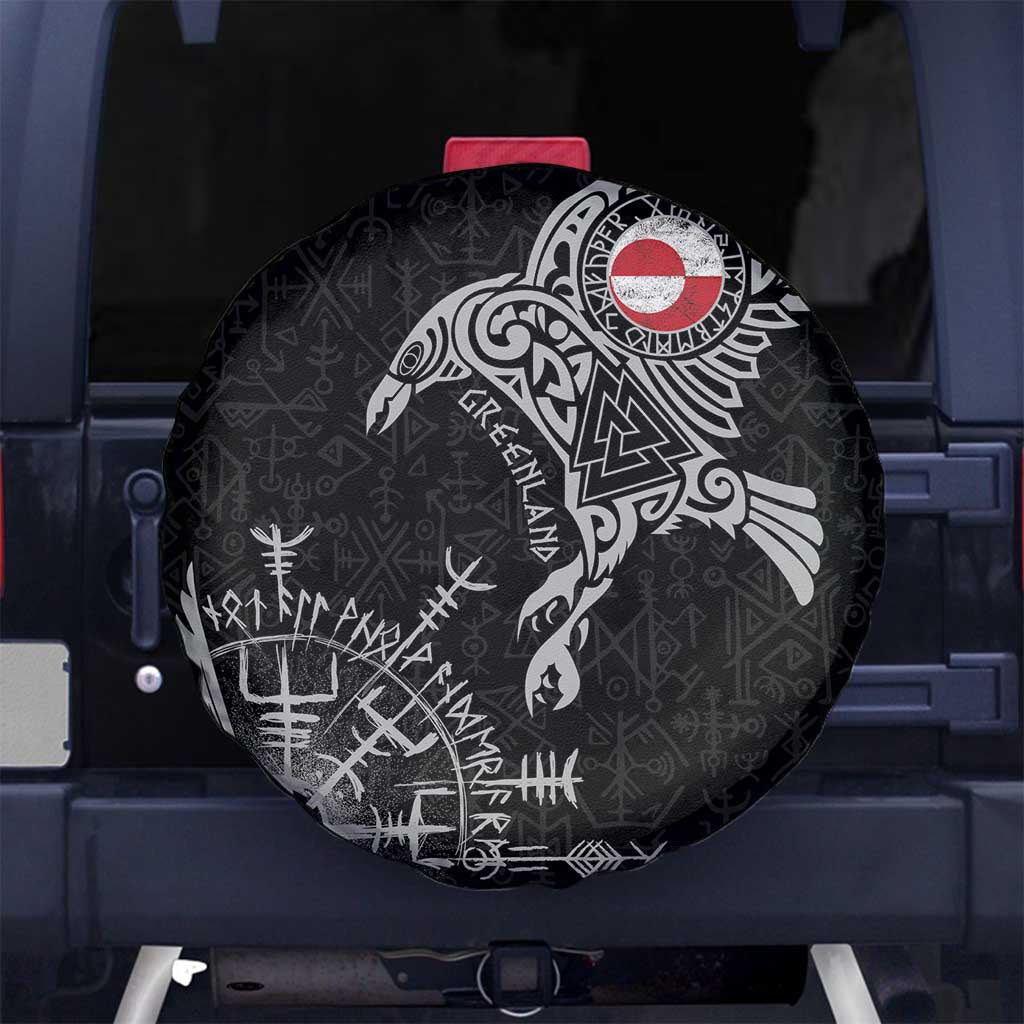 Greenland Viking Ravens Spare Tire Cover Vegvisir Runes Pattern LT18
