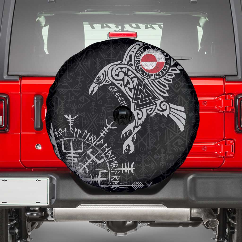 Greenland Viking Ravens Spare Tire Cover Vegvisir Runes Pattern LT18
