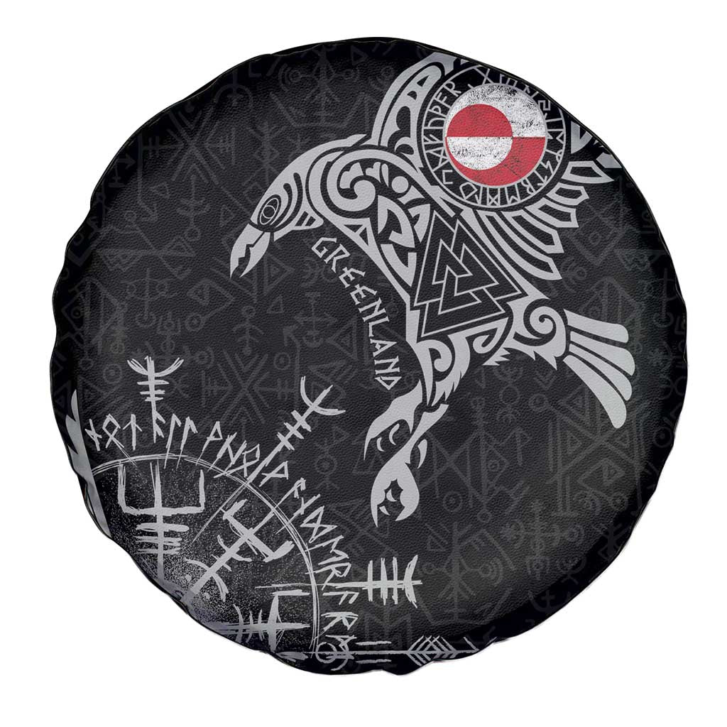 Greenland Viking Ravens Spare Tire Cover Vegvisir Runes Pattern LT18