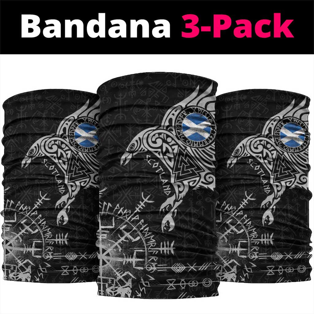 Scotland Viking Ravens Neck Gaiter Vegvisir Runes Pattern LT18