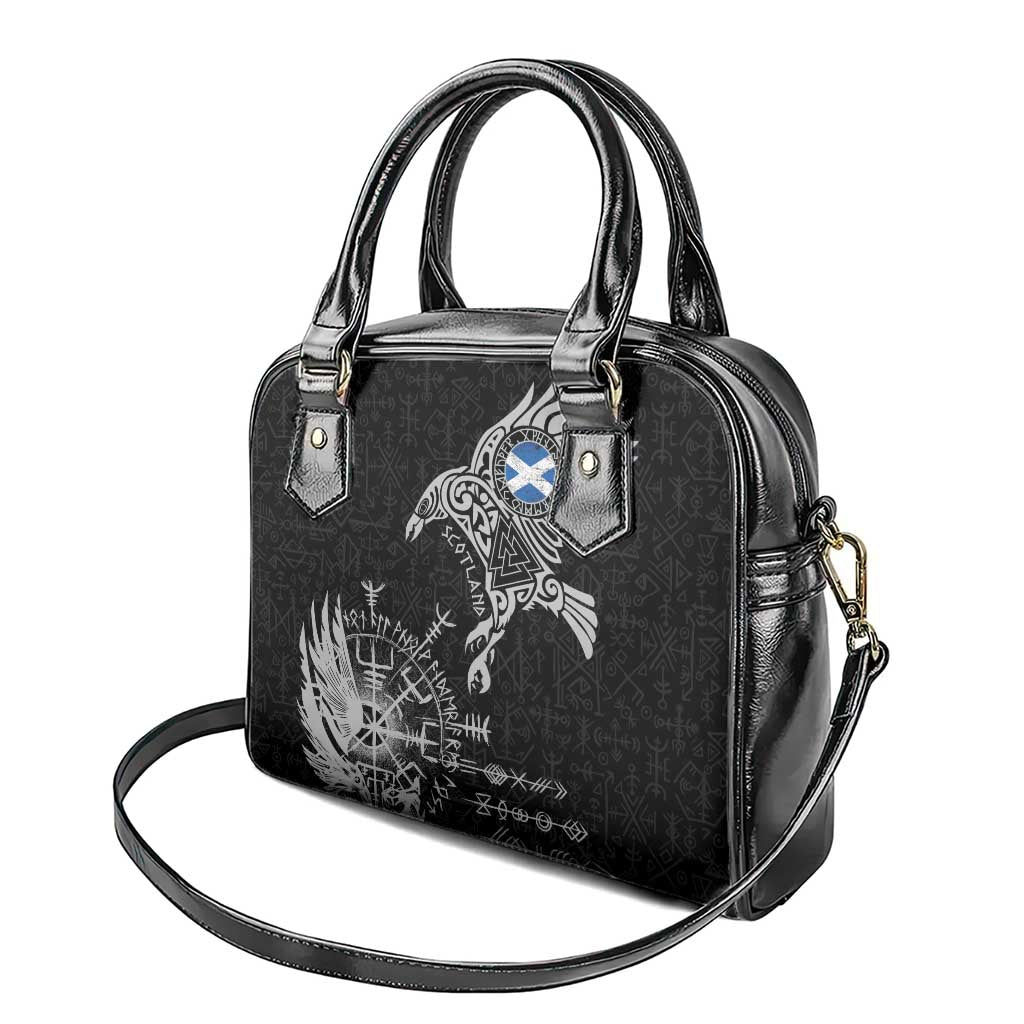 Scotland Viking Ravens Shoulder Handbag Vegvisir Runes Pattern LT18