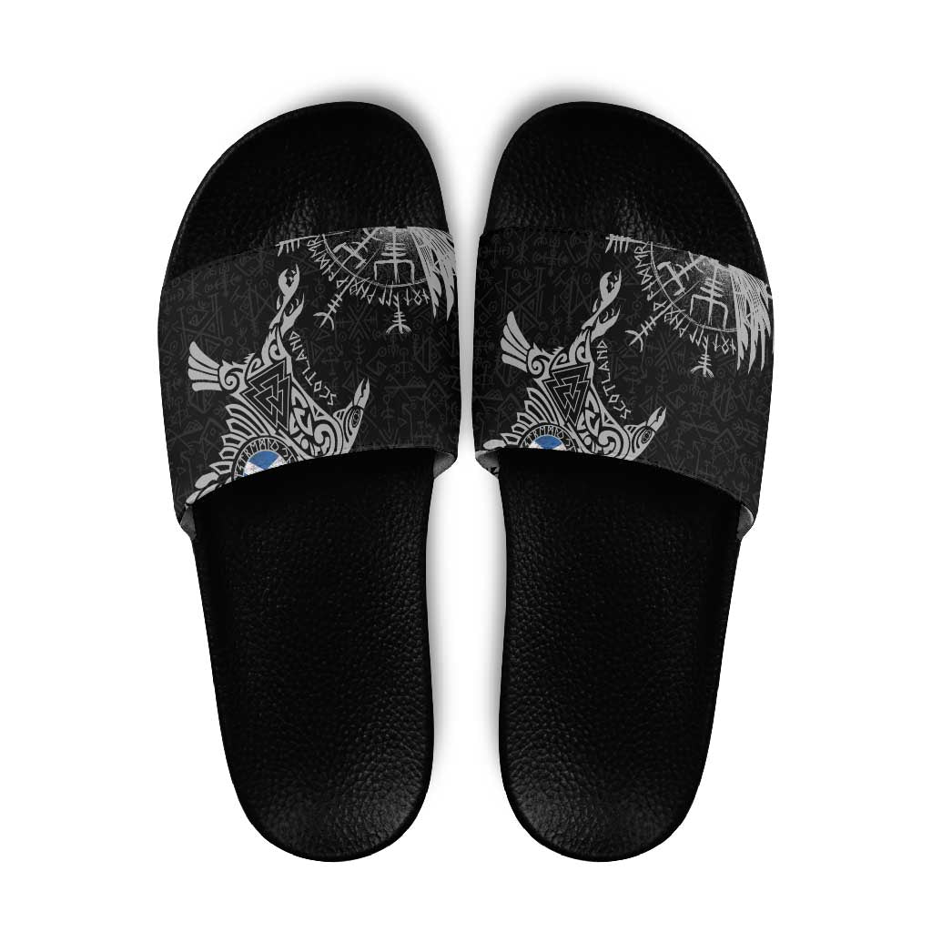 Scotland Viking Ravens Slide Sandals Vegvisir Runes Pattern LT18