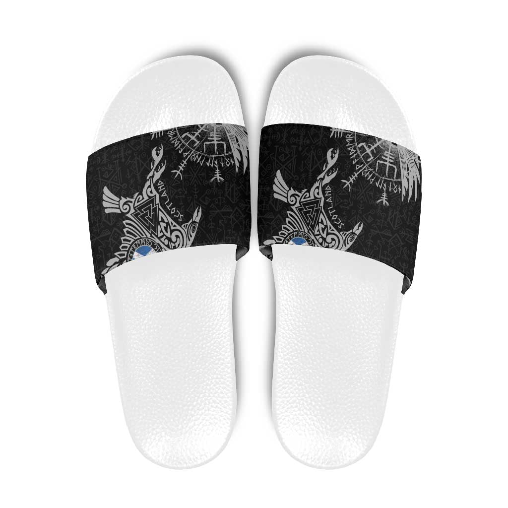Scotland Viking Ravens Slide Sandals Vegvisir Runes Pattern LT18