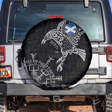 Scotland Viking Ravens Spare Tire Cover Vegvisir Runes Pattern LT18