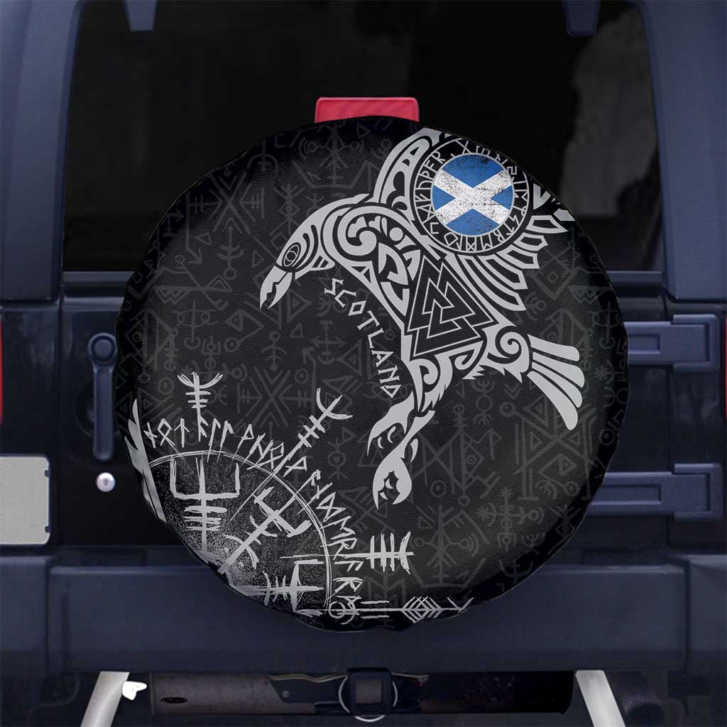 Scotland Viking Ravens Spare Tire Cover Vegvisir Runes Pattern LT18