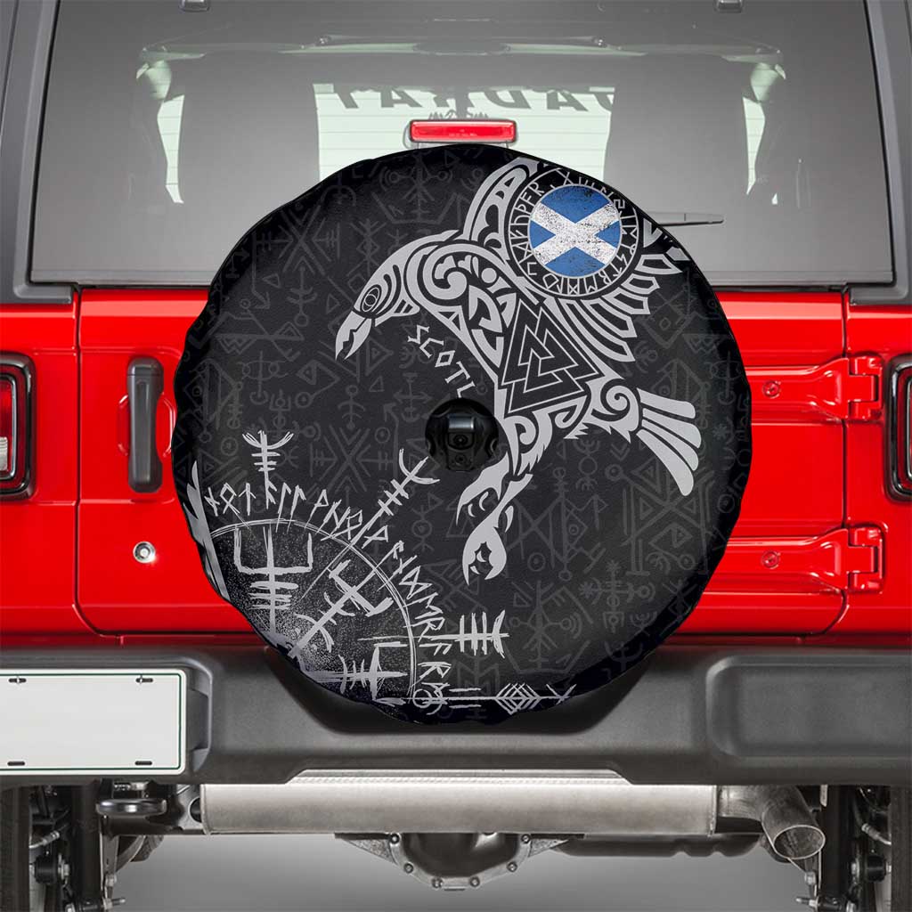Scotland Viking Ravens Spare Tire Cover Vegvisir Runes Pattern LT18