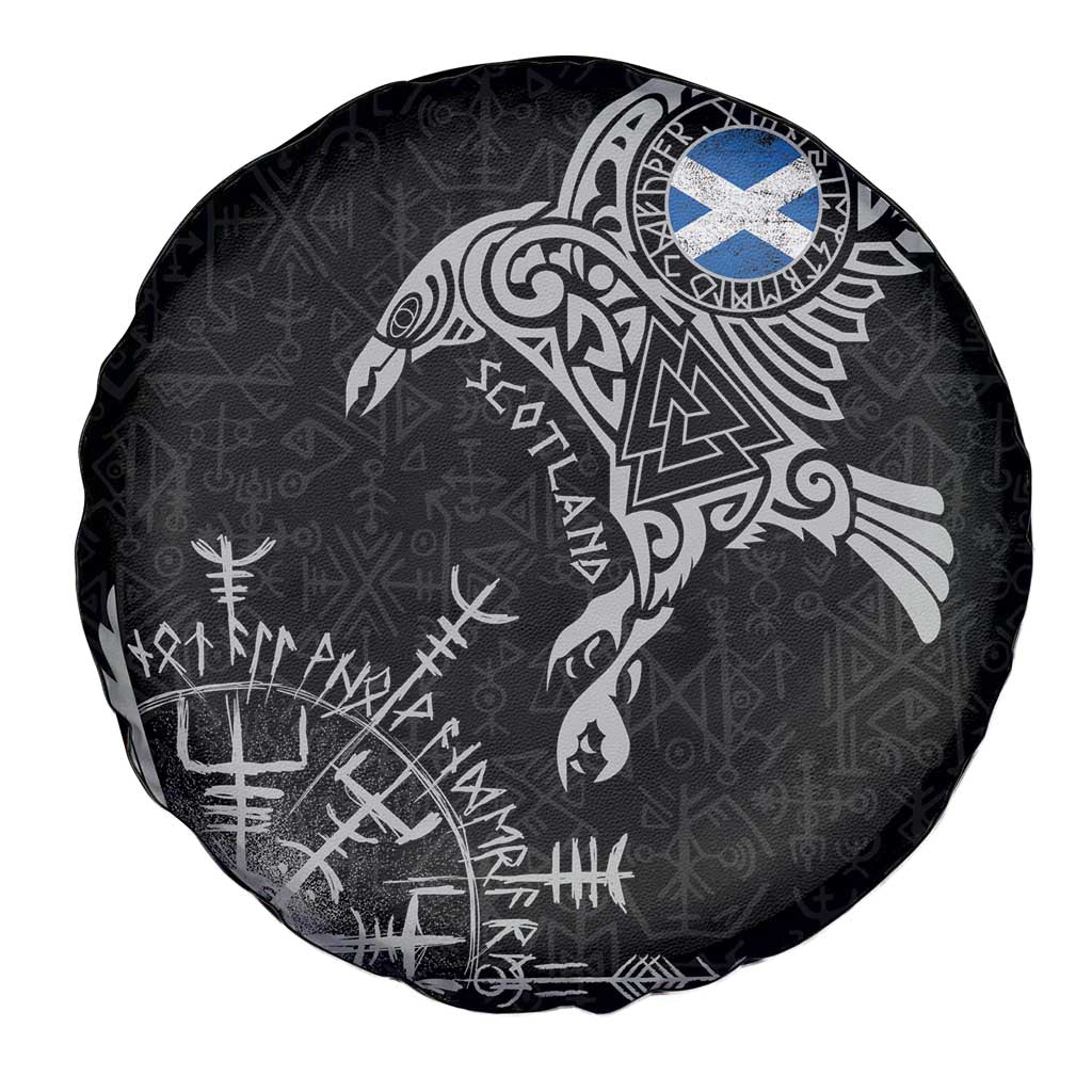 Scotland Viking Ravens Spare Tire Cover Vegvisir Runes Pattern LT18