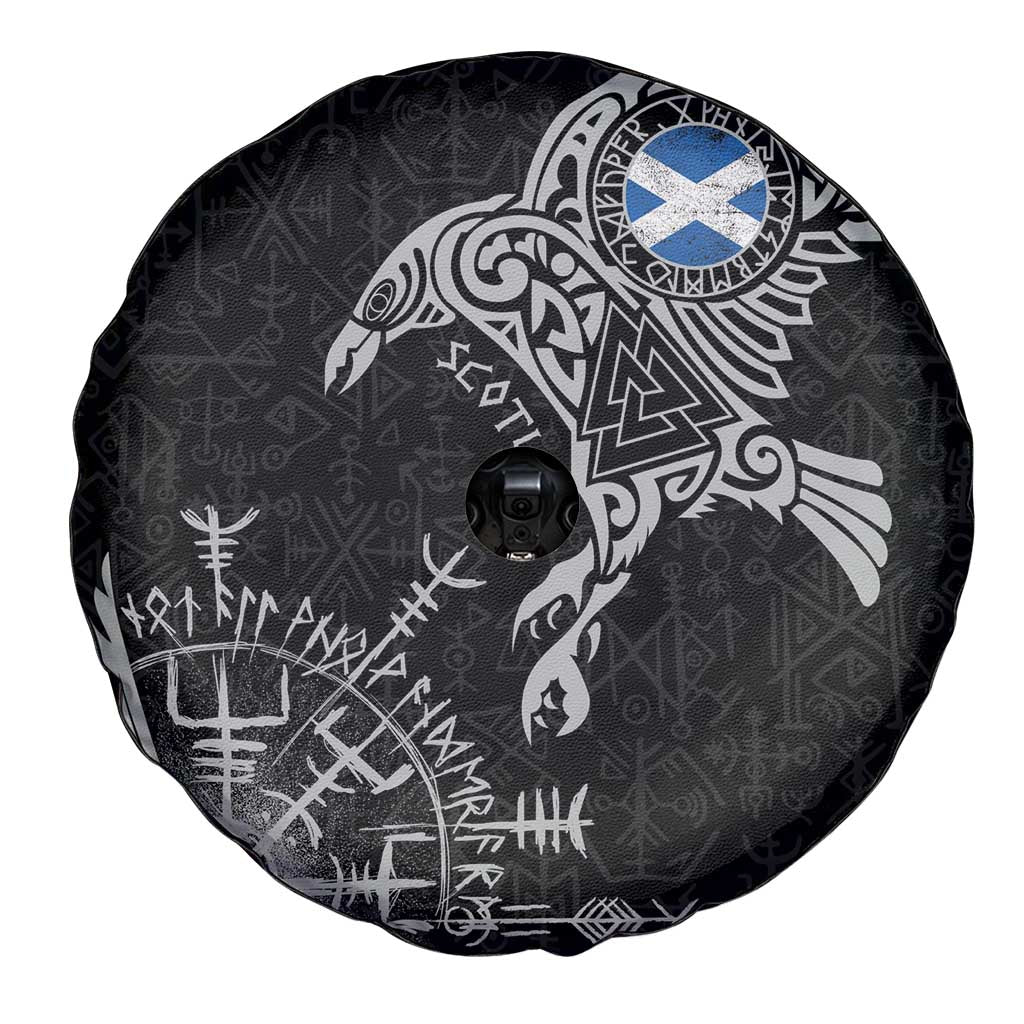 Scotland Viking Ravens Spare Tire Cover Vegvisir Runes Pattern LT18