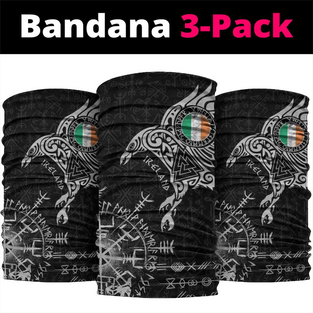 Ireland Viking Ravens Neck Gaiter Vegvisir Runes Pattern LT18
