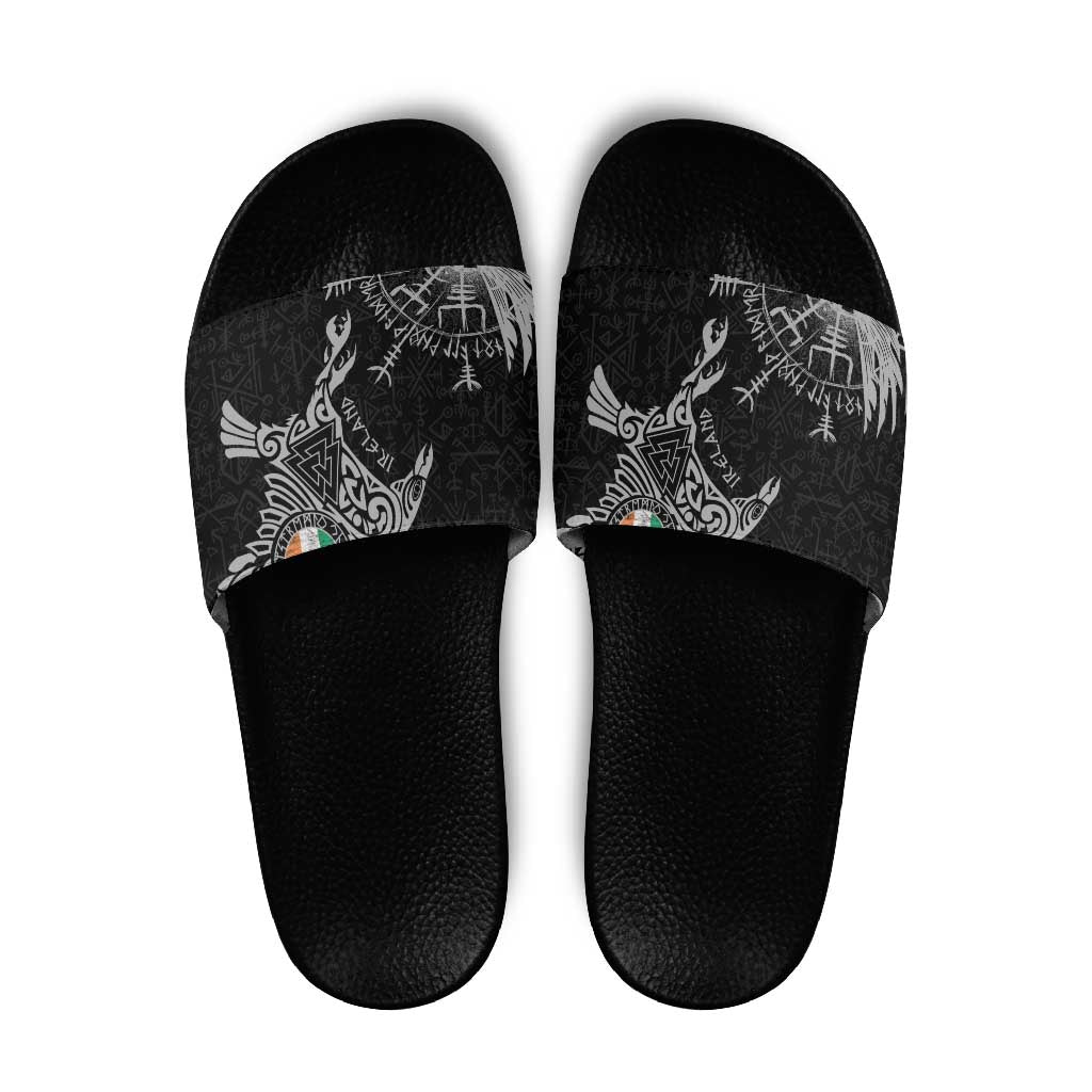 Ireland Viking Ravens Slide Sandals Vegvisir Runes Pattern LT18