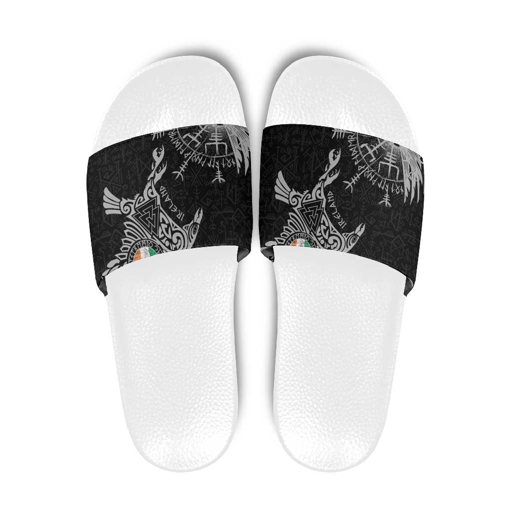 Ireland Viking Ravens Slide Sandals Vegvisir Runes Pattern LT18