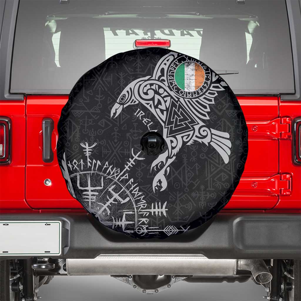 Ireland Viking Ravens Spare Tire Cover Vegvisir Runes Pattern LT18
