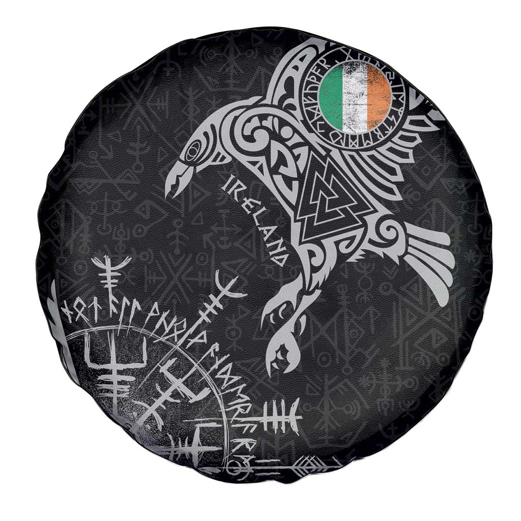 Ireland Viking Ravens Spare Tire Cover Vegvisir Runes Pattern LT18