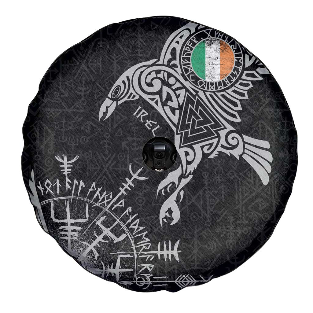 Ireland Viking Ravens Spare Tire Cover Vegvisir Runes Pattern LT18