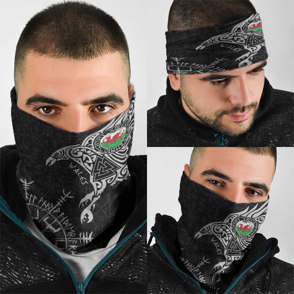 Wales Viking Ravens Neck Gaiter Vegvisir Runes Pattern LT18