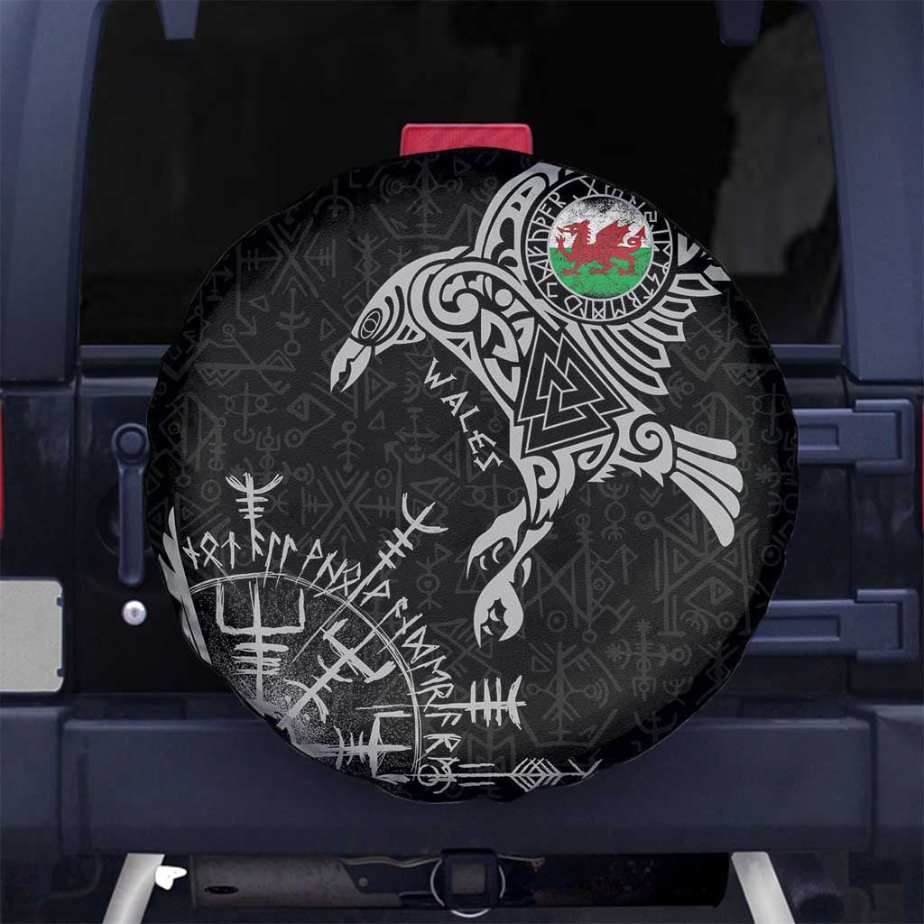 Wales Viking Ravens Spare Tire Cover Vegvisir Runes Pattern LT18
