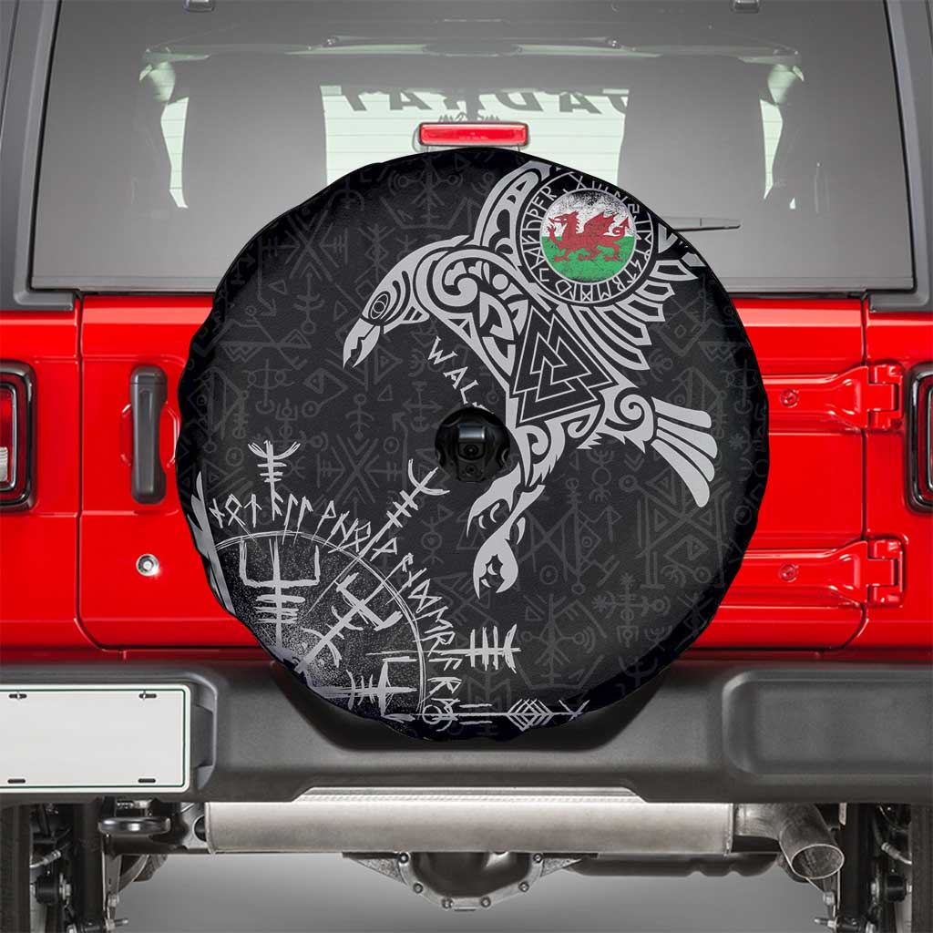 Wales Viking Ravens Spare Tire Cover Vegvisir Runes Pattern LT18