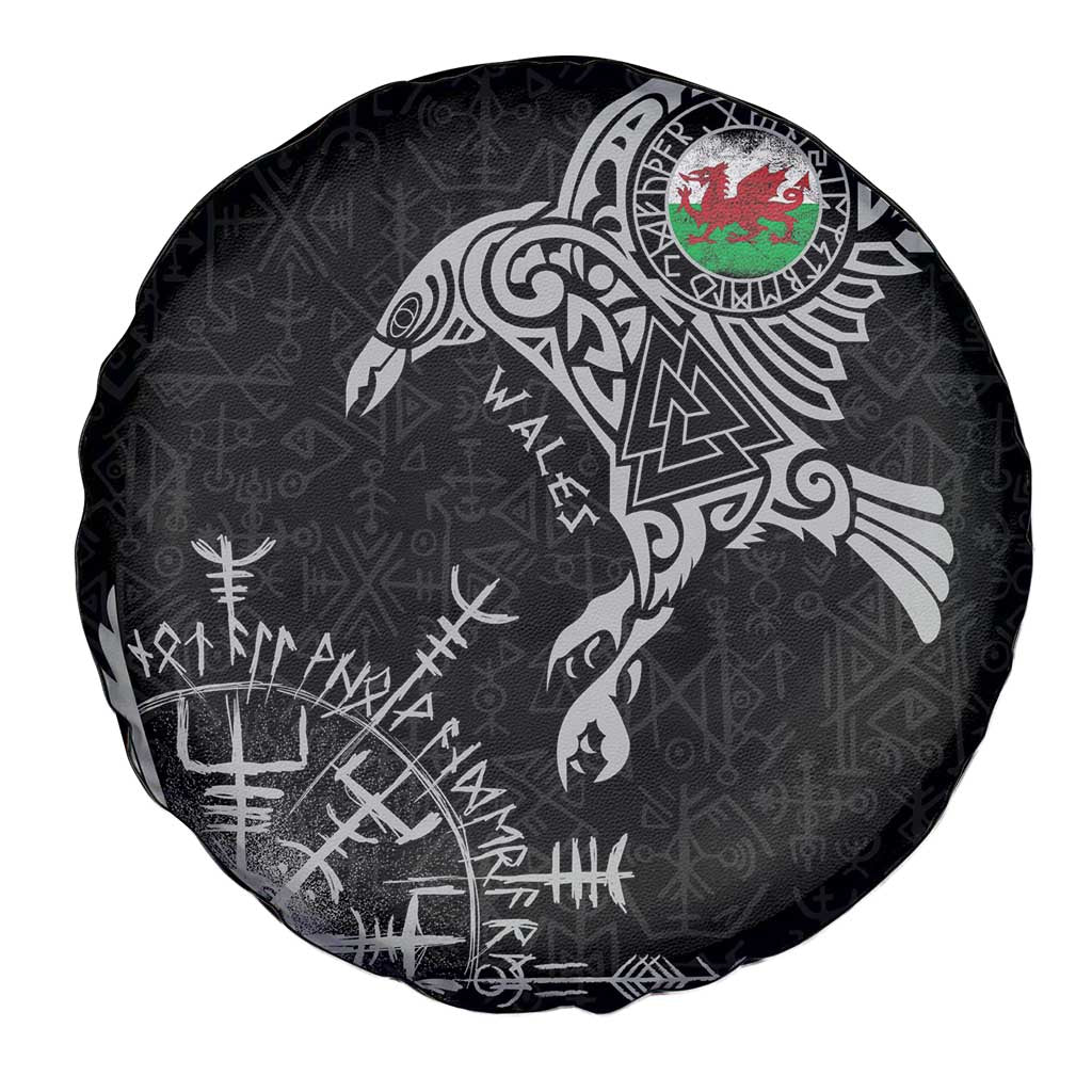 Wales Viking Ravens Spare Tire Cover Vegvisir Runes Pattern LT18