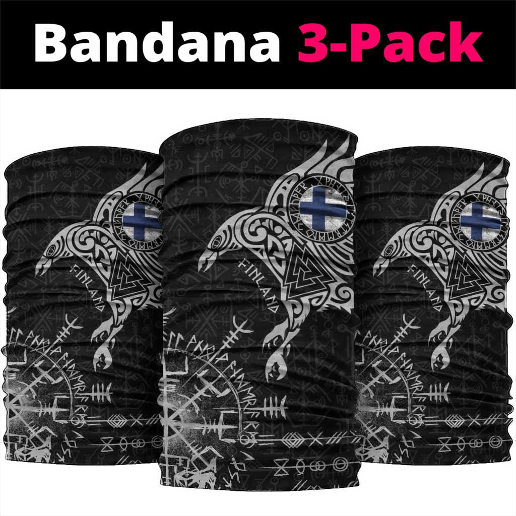 Finland Viking Ravens Neck Gaiter Vegvisir Runes Pattern LT18