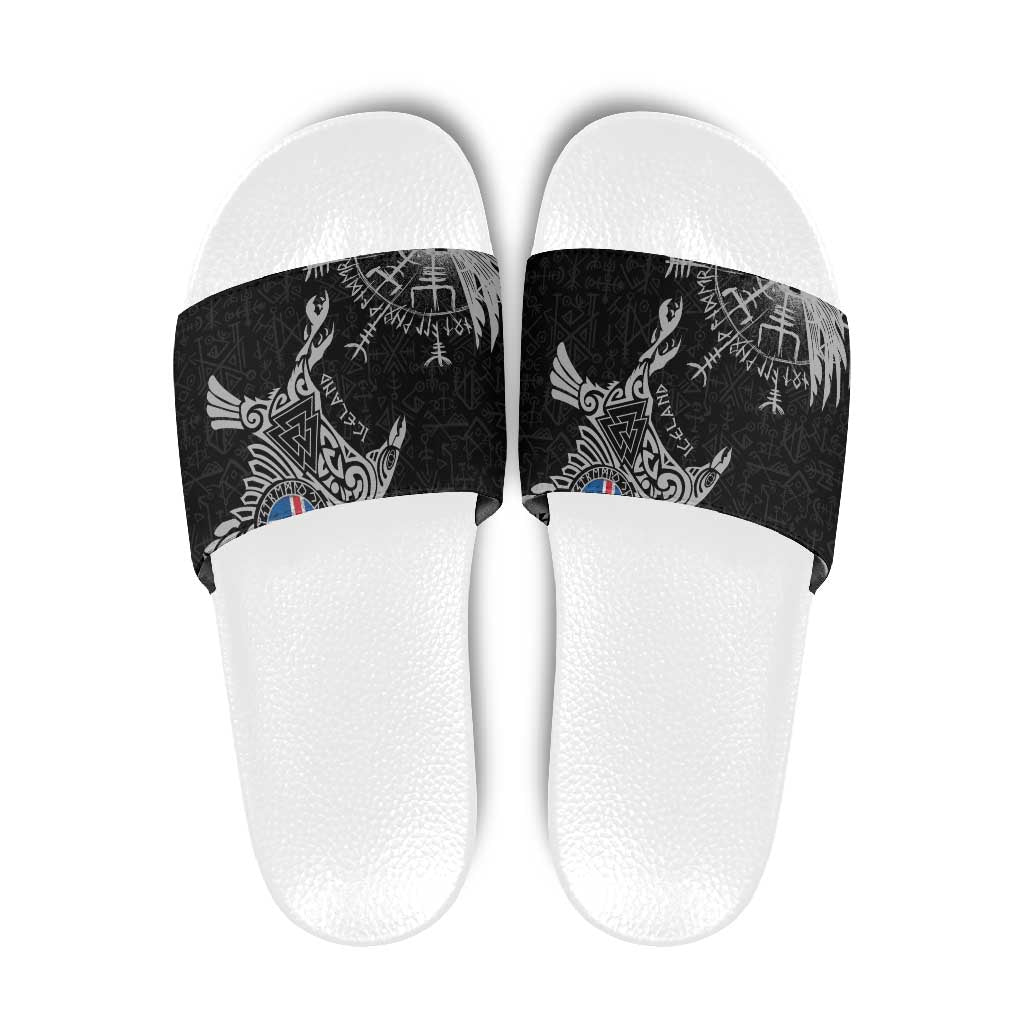 Iceland Viking Ravens Slide Sandals Vegvisir Runes Pattern LT18