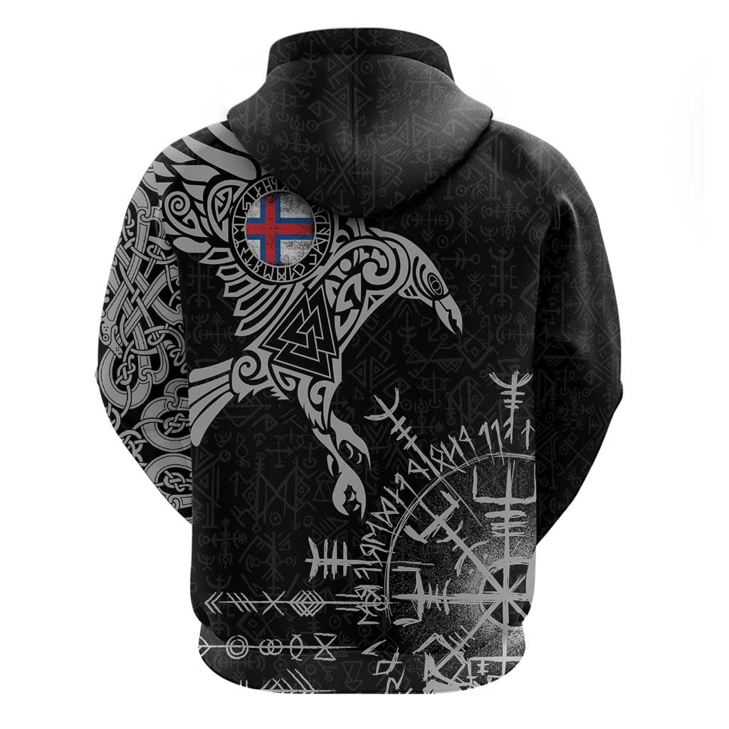Faroe Islands Viking Ravens Hoodie Vegvisir Runes Pattern LT18