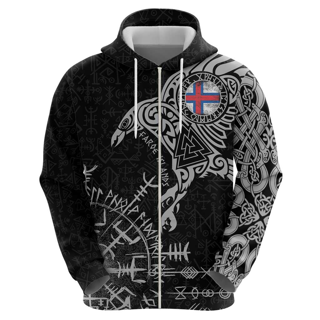 Faroe Islands Viking Ravens Hoodie Vegvisir Runes Pattern LT18