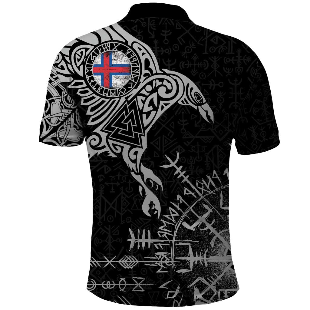 Faroe Islands Viking Ravens Polo Shirt Vegvisir Runes Pattern LT18