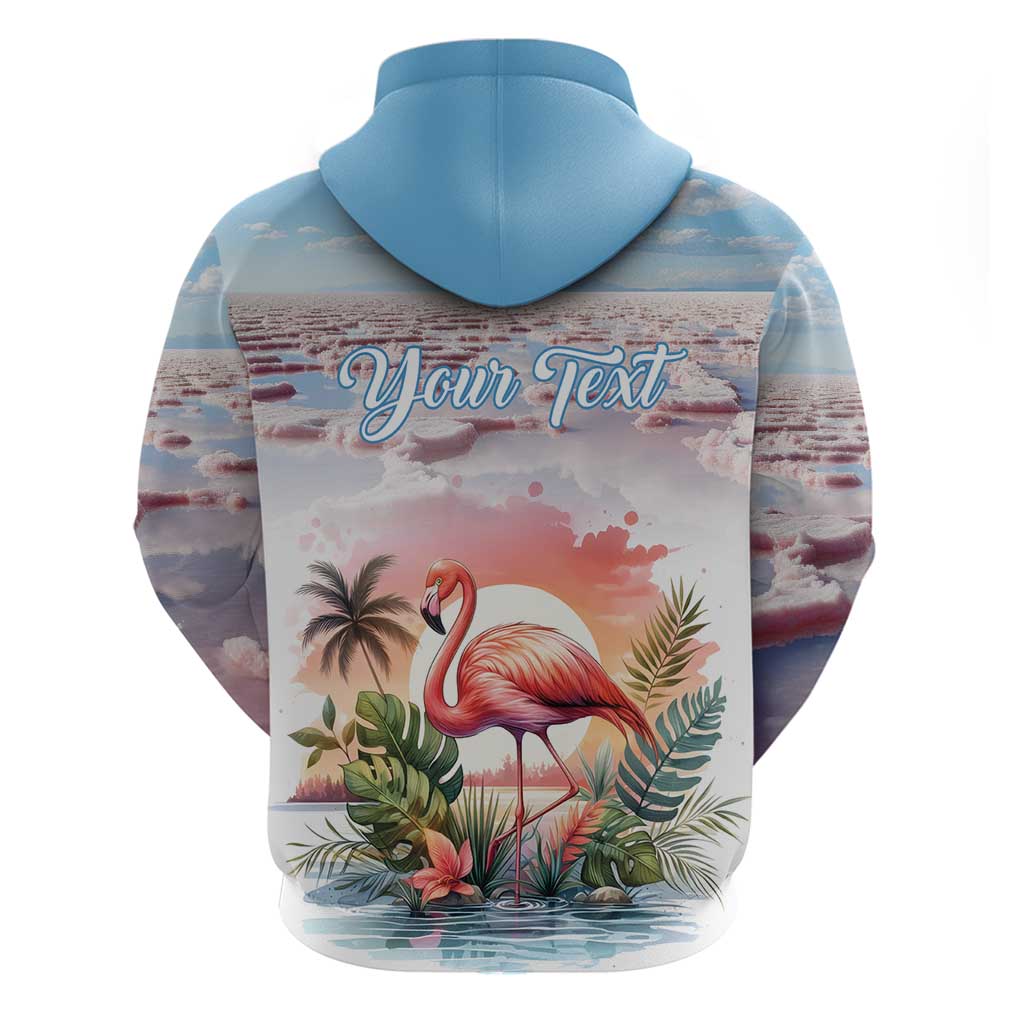 Personalized Bonaire Caribbean Flamingo Hoodie Pink Salt Flats LT18