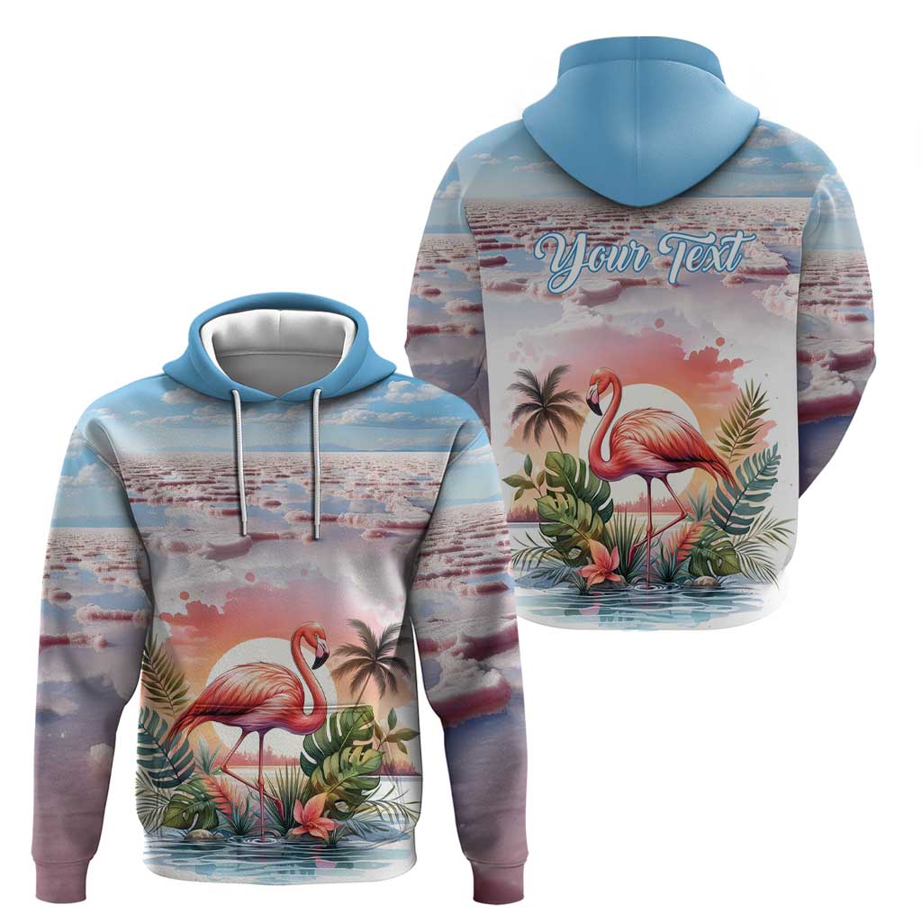 Personalized Bonaire Caribbean Flamingo Hoodie Pink Salt Flats LT18