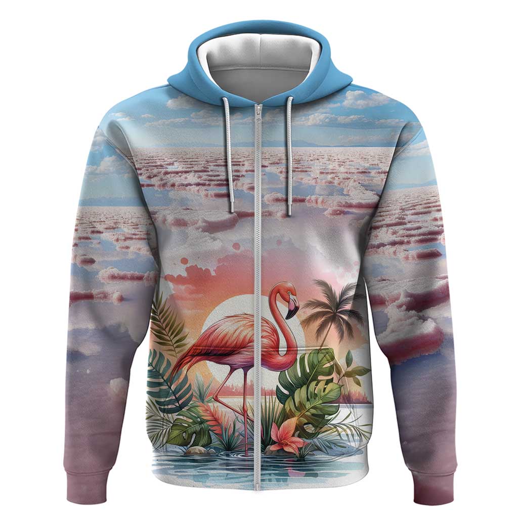 Personalized Bonaire Caribbean Flamingo Hoodie Pink Salt Flats LT18